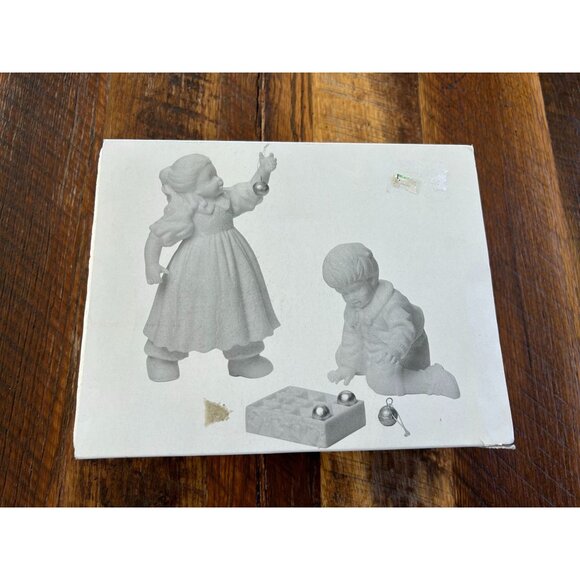 Department 56 Winter Silhouette Hanging The Ornaments White Porcelain Figurines - Picture 2 of 13